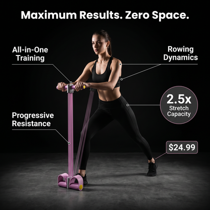 Zorfit™ 4-Tube Elastic Pedal Puller (Pink Gray)
