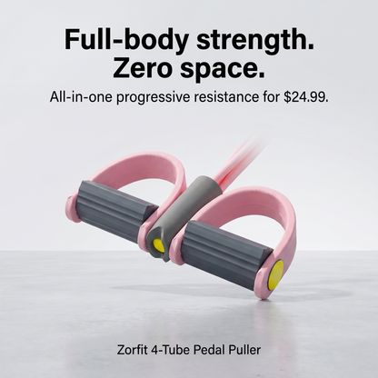 Zorfit™ 4-Tube Elastic Pedal Puller (Pink Gray)