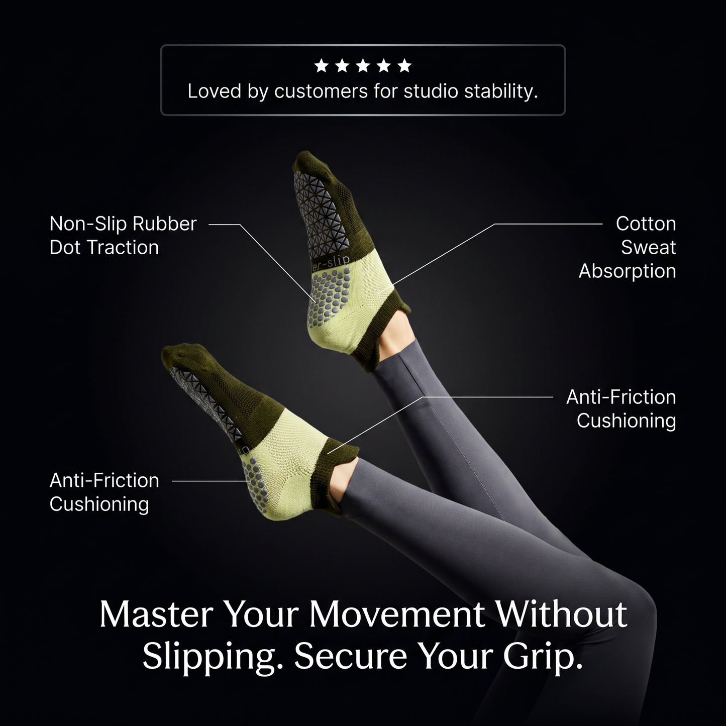 Zorfit™ Retro Double-Stripe Grip Socks