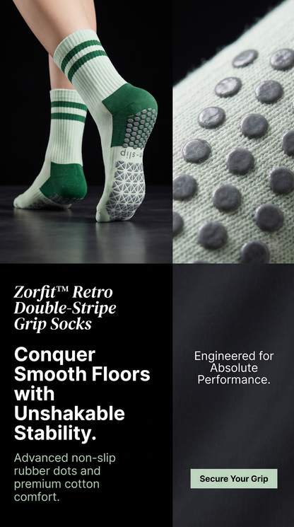 Zorfit™ Retro Double-Stripe Grip Socks
