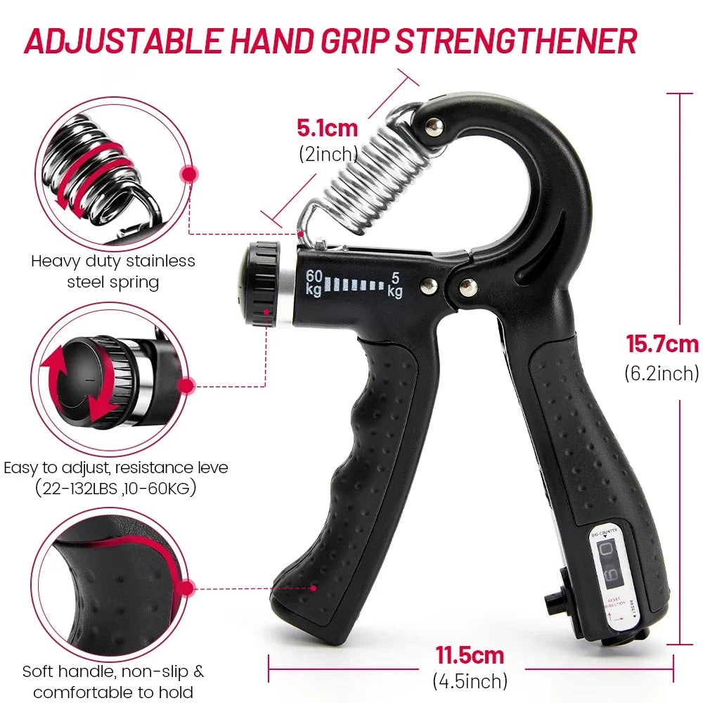 5-60kg Zorfit Adjustable Smart Counter Hand Gripper