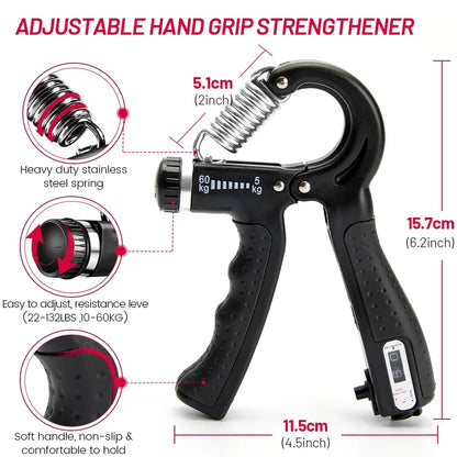 5-60kg Zorfit Adjustable Smart Counter Hand Gripper